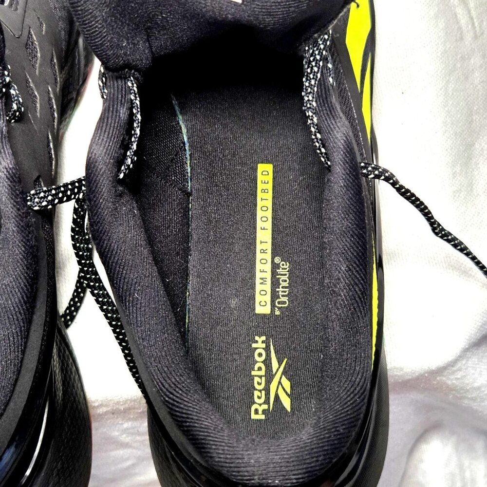 Reebok Mens NanoFlex TR Black Training Shoes Lime Camo OrthoLite Footbed - Picture 9 of 9